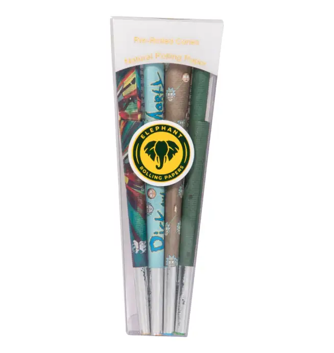 Beautiful Burns Pre-Rolled Cones Natural Rolling Papers 8 Pack - Rick & Morty