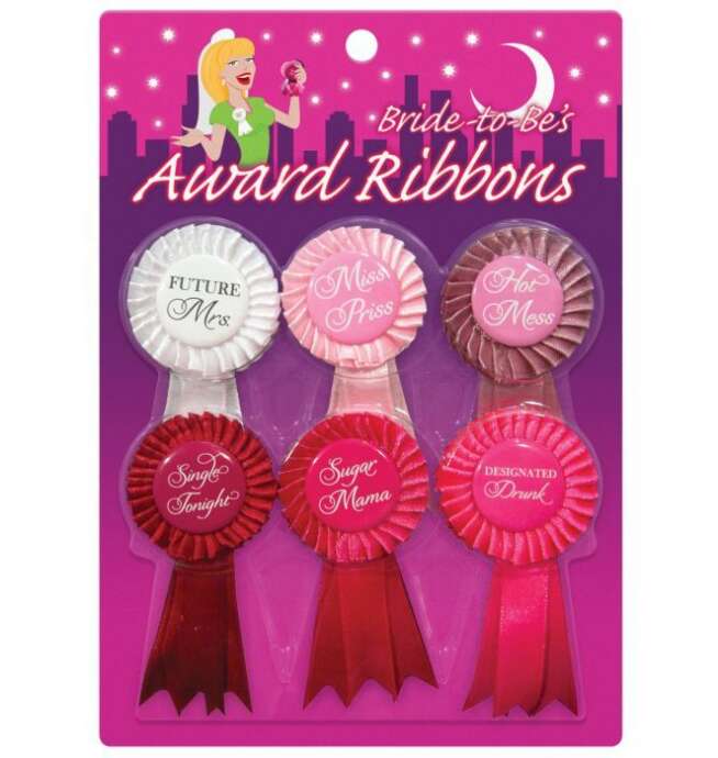 Bride to Be's Award Ribbons - Pack of 6