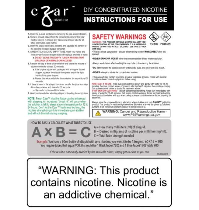 Czar Nicotine - 1.8mL Concentrated Nic Solution 540mg - Image 3