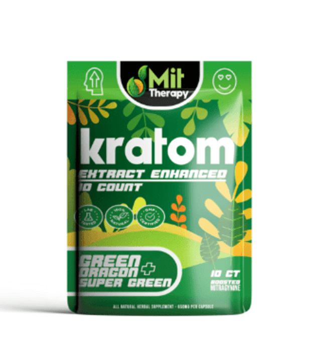 Mit Therpy Kratom Green Dragon + Super Green 10 Count Capsules