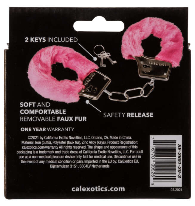 Calexotics Playful Furry Cuffs - Pink - Image 3