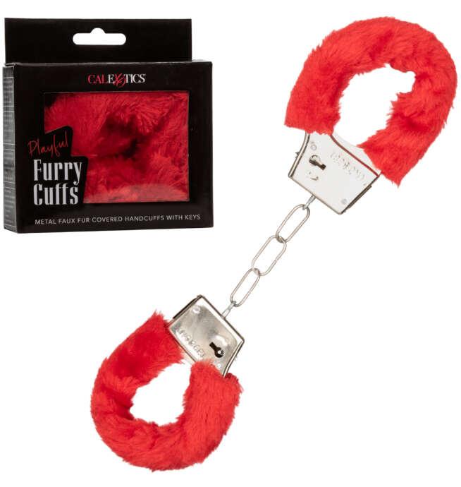 Calexotics Playful Furry Cuffs - Red