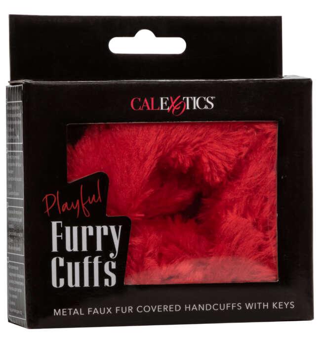 Calexotics Playful Furry Cuffs - Red - Image 2