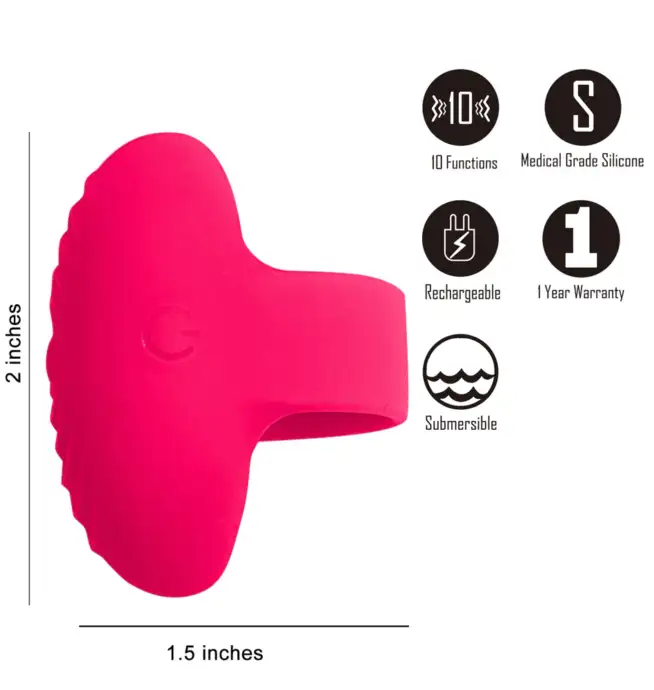 RUBY Rechargeable Silicone Vibrating Finger Ring - Image 2