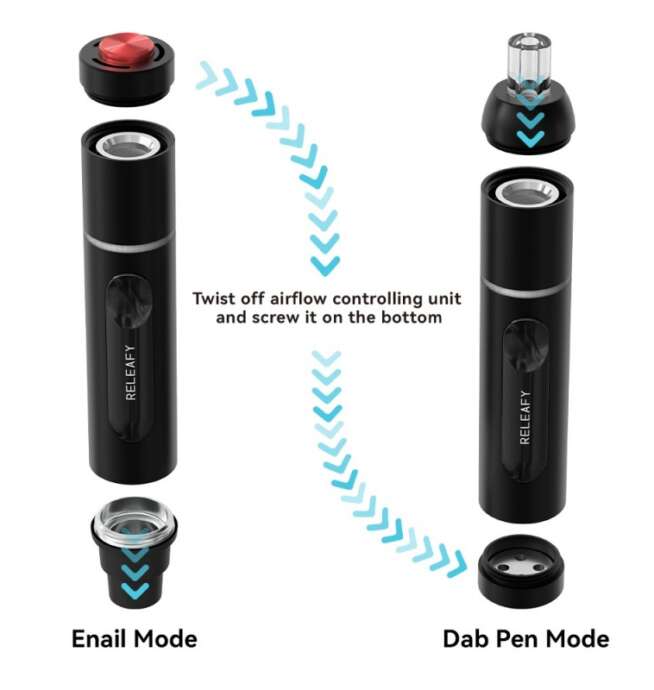 Releafy Glow 2-in-1 E-Nail & Vaporizer - Black - Image 2