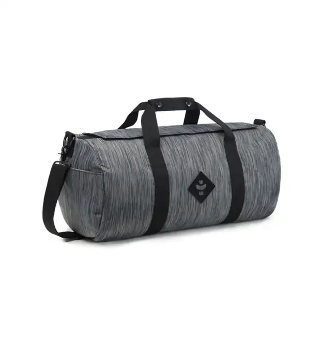 Revelry The Overnighter - Smell Proof Small Duffle - Striped Dark Grey