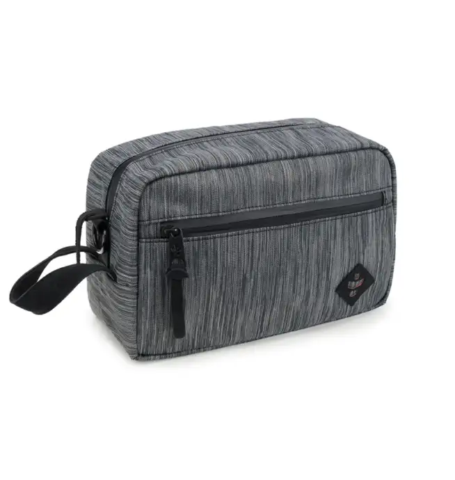 Revelry The Stowaway - Striped Dark Grey - Smell Proof Toiletry Kit