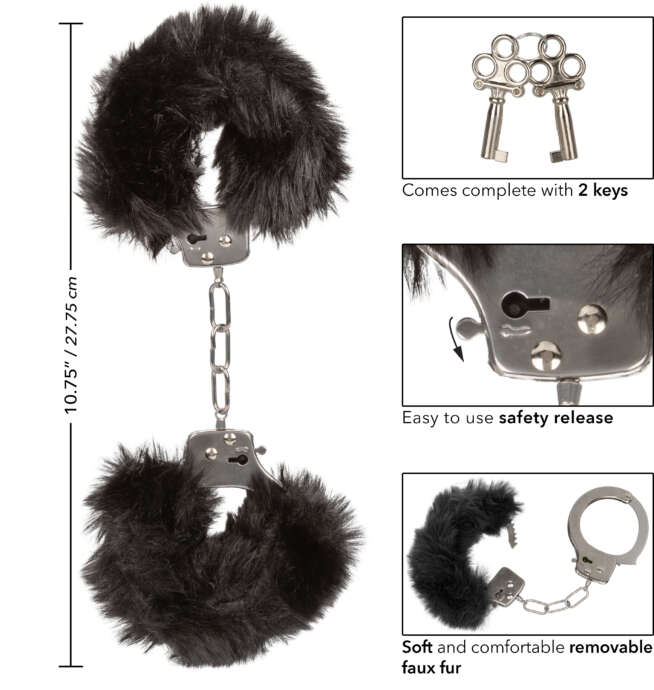 Calexotics Ultra Fluffy Furry Cuffs - Black - Image 4