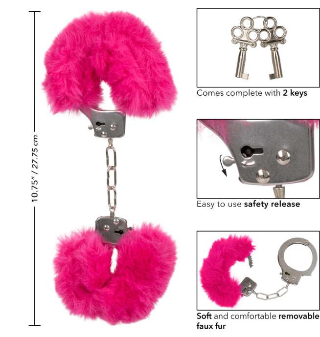 Calexotics Ultra Fluffy Furry Cuffs - Pink - Image 4