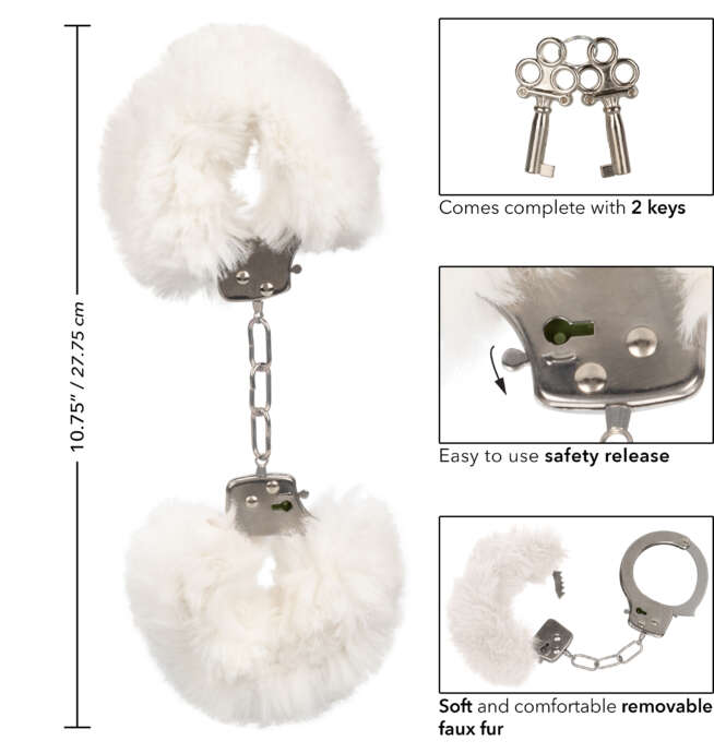 Calexotics Ultra Fluffy Furry Cuffs - White - Image 4