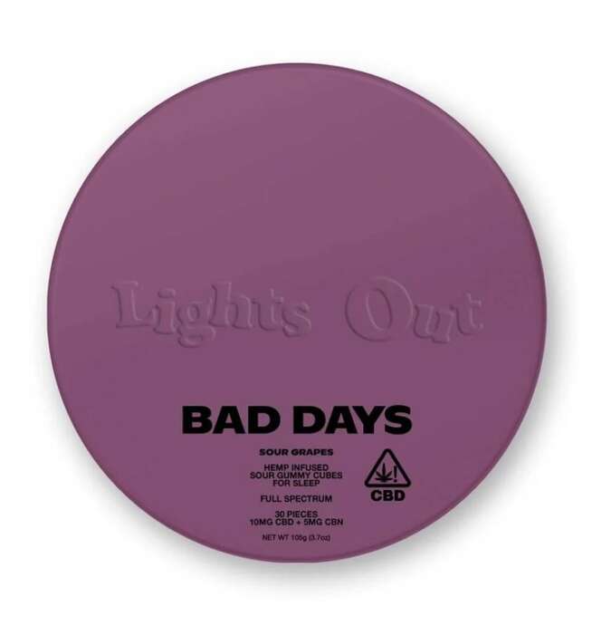 BAD DAYS Lights Out Full Spectrum Gummies with CBN - Sour Grapes