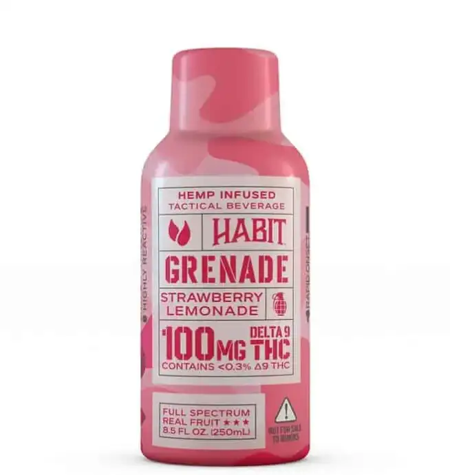 Habit Grenade Delta 9 THC Tactical Beverage 100mg - Strawberry Lemonade