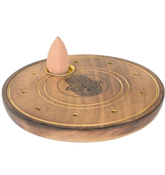 Hamsa Round Cone Incense Burner