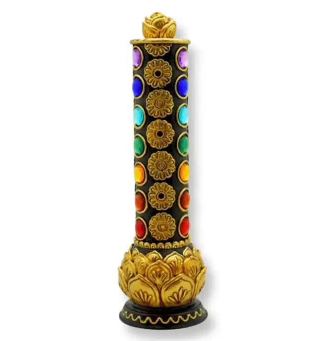 Lotus Flower Chakra Tower Incense Burner