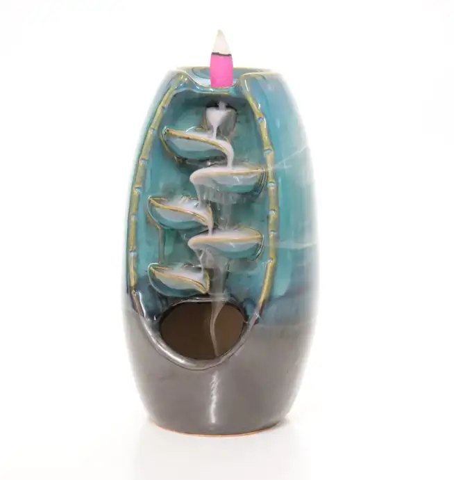 Multi Colored Ceramic Back Flow Incense Burner