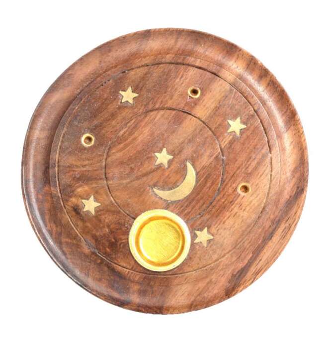 Round Moon/Star Cone and Stick Incense Burner