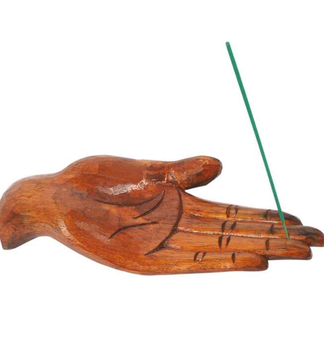 Wooden Hand Incense Holder