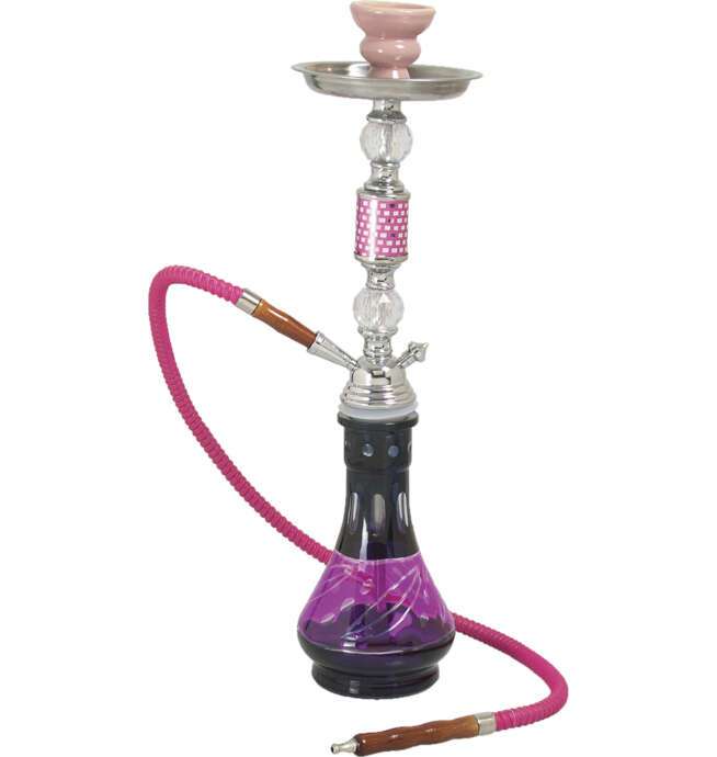 20" Single Hose Pink/Clear Color Hookah