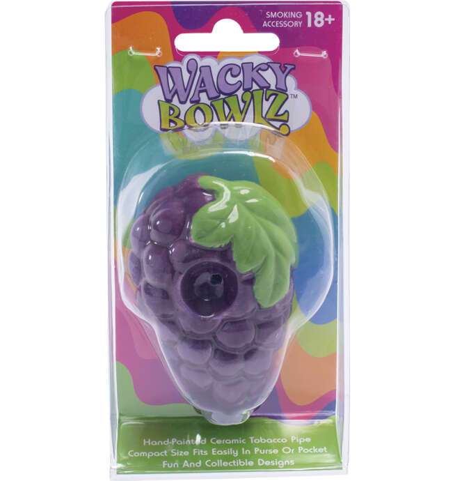 3.5" Grape Ceramic Pipe - Wacky Bowlz