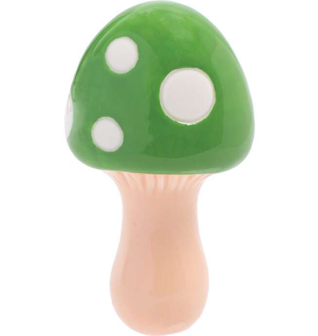 3.5" Green Mushroom Ceramic Pipe - Wacky Bowlz - Image 4