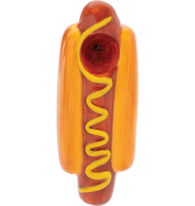 3.5" Hotdog Ceramic Pipe - Wacky Bowlz - Image 2