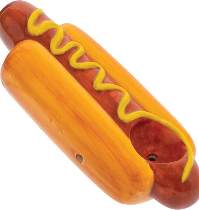 3.5" Hotdog Ceramic Pipe - Wacky Bowlz - Image 3