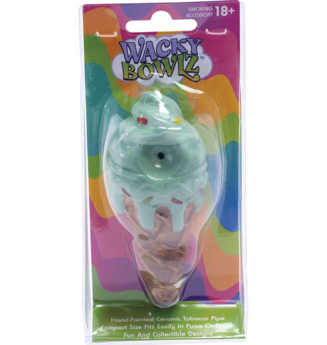 3.5" Mint Green Ice Cream Ceramic Pipe - Wacky Bowlz