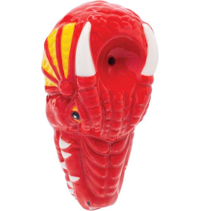 3.5" Red Dragon Ceramic Pipe - Wacky Bowlz - Image 2