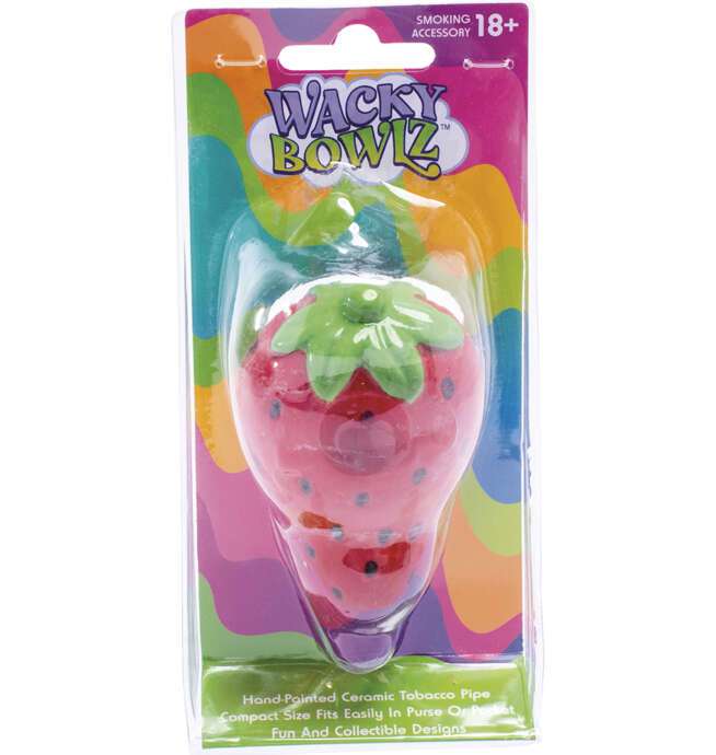 3.5" Strawberry Ceramic Pipe - Wacky Bowlz