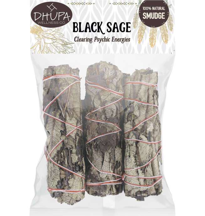 4" Black Sage Smudge (3 Pack)