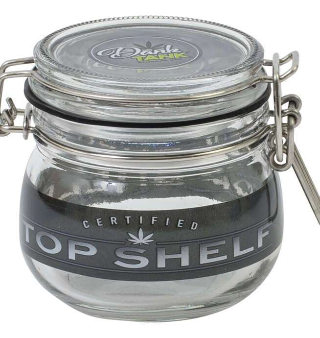 500ml Glass Jars Black Top Shelf