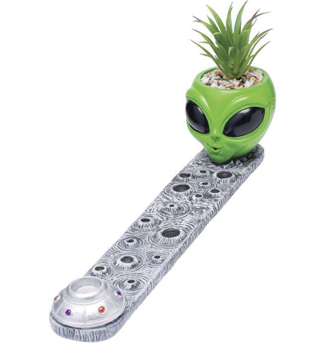 Alien Incense Burner with Plant 12.5in - Image 2