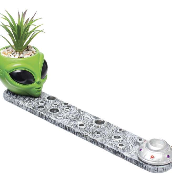 Alien Incense Burner with Plant 12.5in - Image 3