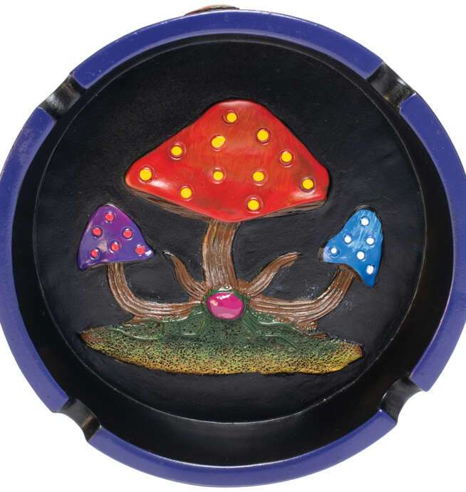 Big 6" Round Mushroom Polystone Ashtray - Image 3