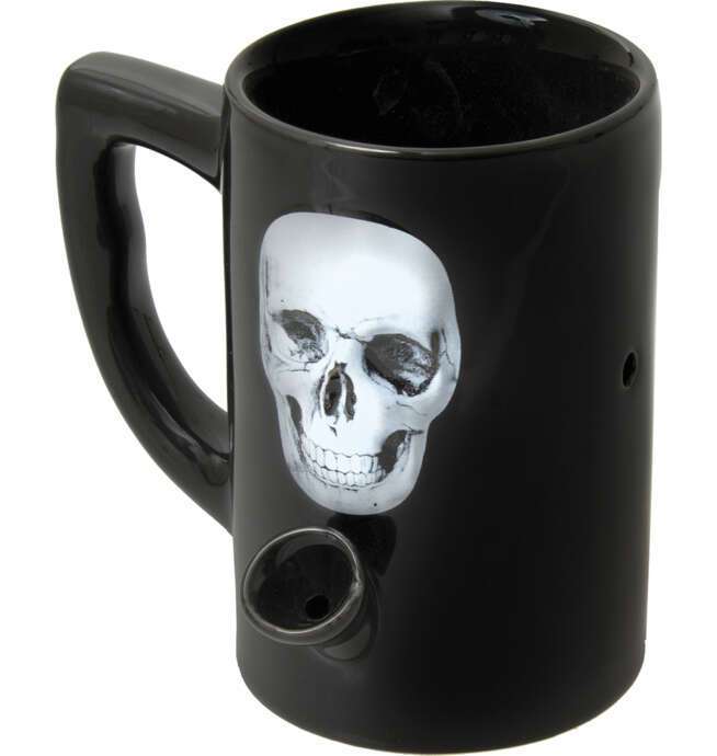 Black Skull Water Pipe Mug