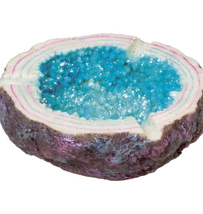 Blue Glitter Poly Stone Ashtray