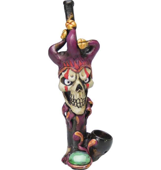 Burgundy Skull Jester Pipe