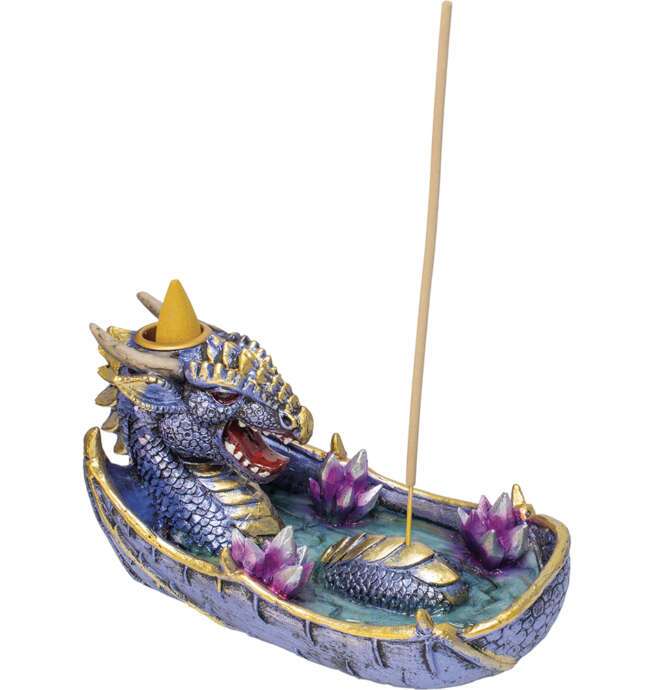 Dragon Bathing Crystal Dual Incense Burner 6in