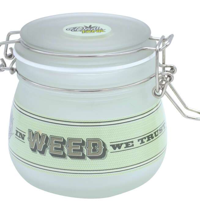 500ml Glass Jars White Weed We Trust