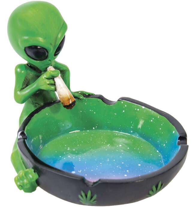 Green Alien Polystone Ashtray