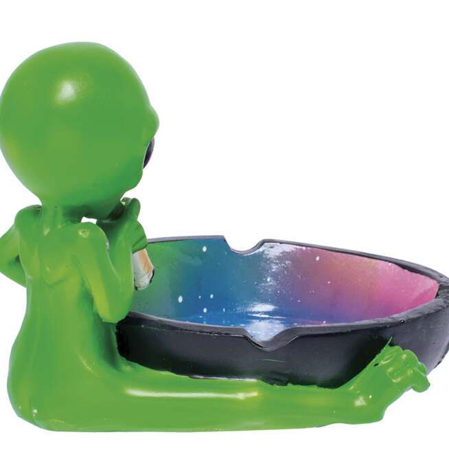 Green Alien Polystone Ashtray - Image 4