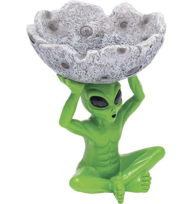 Half-Moon Alien Polystone Ashtray 5.5in - Image 3