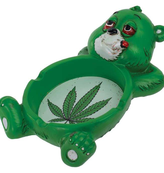 Large Hippy Bear Polystone Ashtray - Image 2