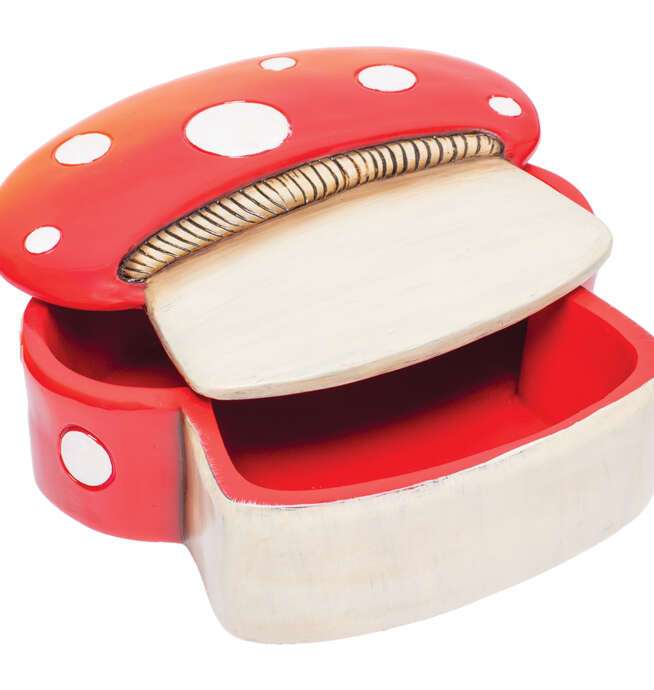 Large Red Mushroom Stash Box 6in