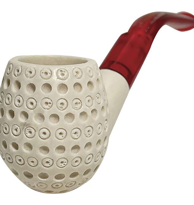 Lattice Hand Carved Mini Meerschaum Pipe - Image 2