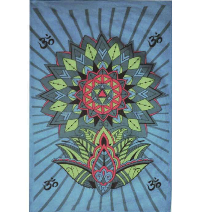 Medium Spiritual Flower Tapestry - 54in x 86in