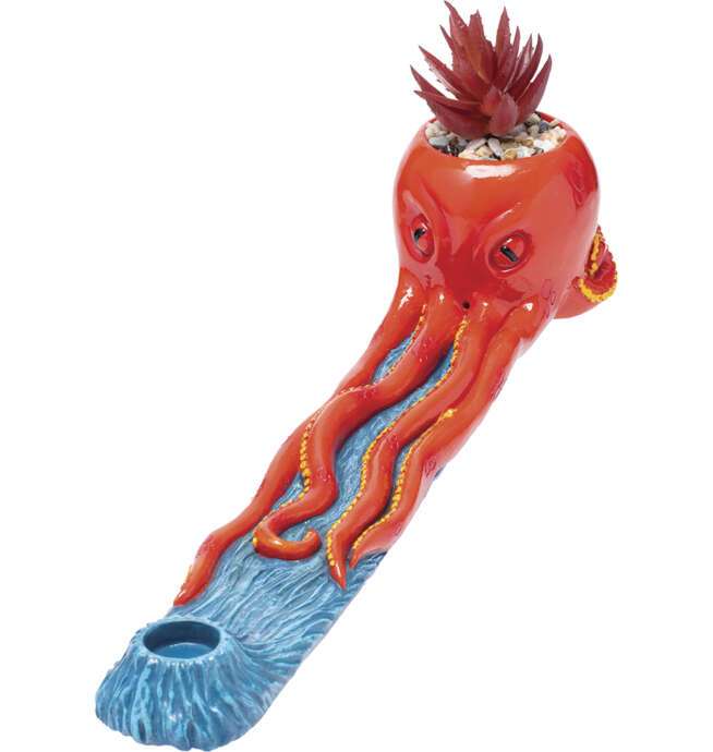 Octopus Incense Burner with Plant 12.5in - Image 2