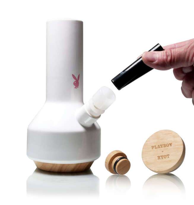 PLAYBOY by RYOT White Ceramic Traveler Water Pipe - Image 3