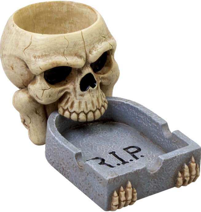 Skull RIP Polystone Ashtrays