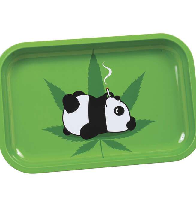 Small Panda Smoking Cigarette Rolling Tray